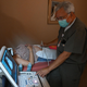 Dr Franz Theard performs a sonogram to confirm pregnancy on a patient seeking abortion services at the Women's Reproductive Clinic, which provides legal medication abortion services, in Santa Teresa, New Mexico, on June 15, 2022. - In the wake of Friday's ruling by the US Supreme Court striking down Roe v Wade and the federally protected right to an abortion, women from Texas and other states are traveling to clinics like the Women's Reproductive Health Clinic in New Mexico for legal abortion services under the state's more liberal laws. - RESTRICTED TO EDITORIAL USE (Photo by Robyn Beck / AFP) / RESTRICTED TO EDITORIAL USE (Photo by ROBYN BECK/AFP via Getty Images)